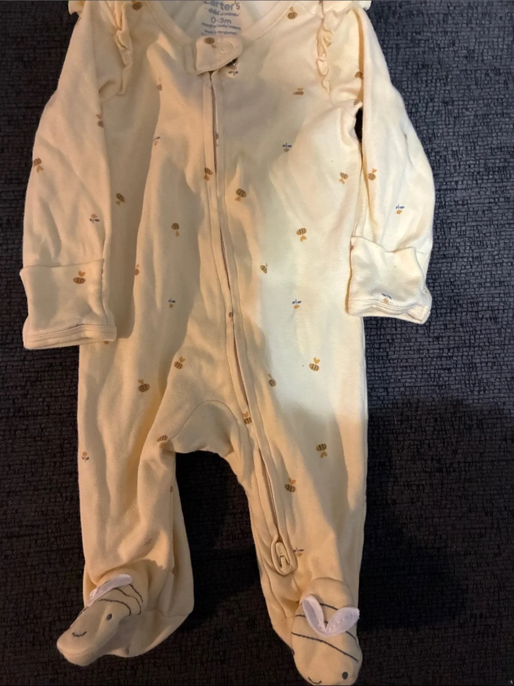 10pc 0-3 months footies bundle for baby girl brands Carter's ,Gerber ChicPea